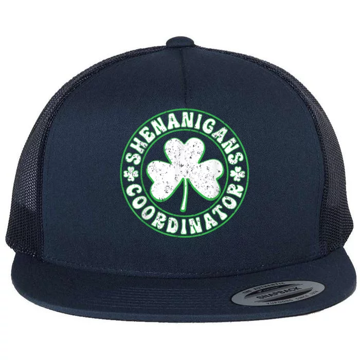 Funny Shenanigans Coordinator For St Patricks Day Flat Bill Trucker Hat