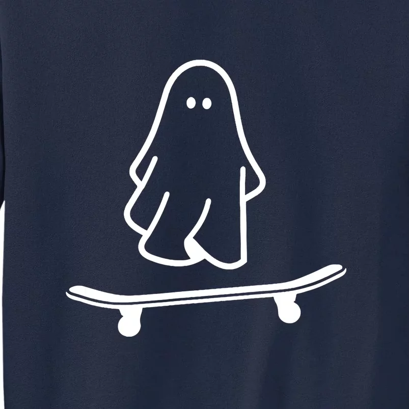 Funny Skateboarding Cute Ghost Skateboard Lazy Halloween Costume Gift Tall Sweatshirt