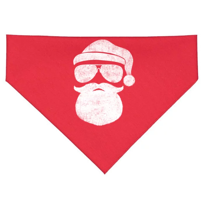 Funny Santa Claus Face Sunglasses With Hat Beard Christmas USA-Made Doggie Bandana