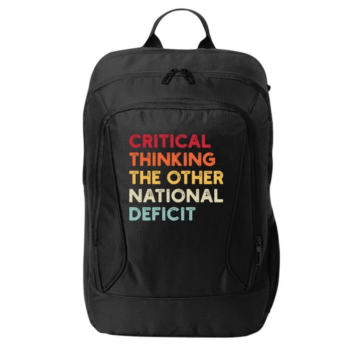 Funny Sarcastic Critical Thinking The Other National Deficit Gift City Backpack