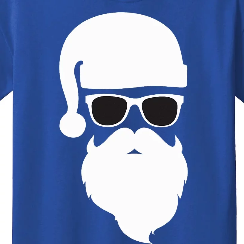 Funny Santa Claus Face Sunglasses with Hat Beard Christmas Kids T-Shirt