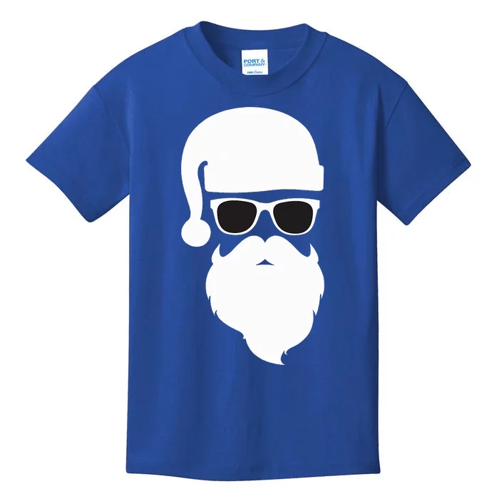 Funny Santa Claus Face Sunglasses with Hat Beard Christmas Kids T-Shirt