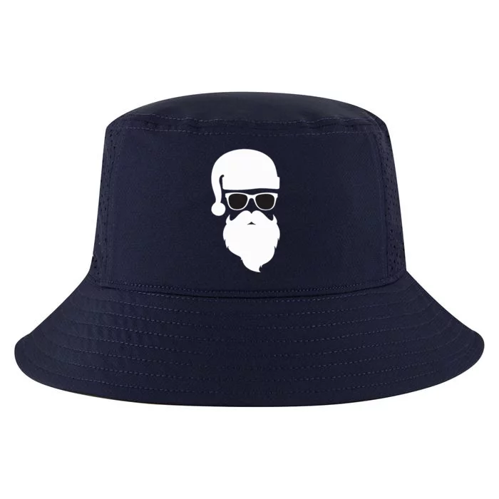 Funny Santa Claus Face Sunglasses with Hat Beard Christmas Cool Comfort Performance Bucket Hat