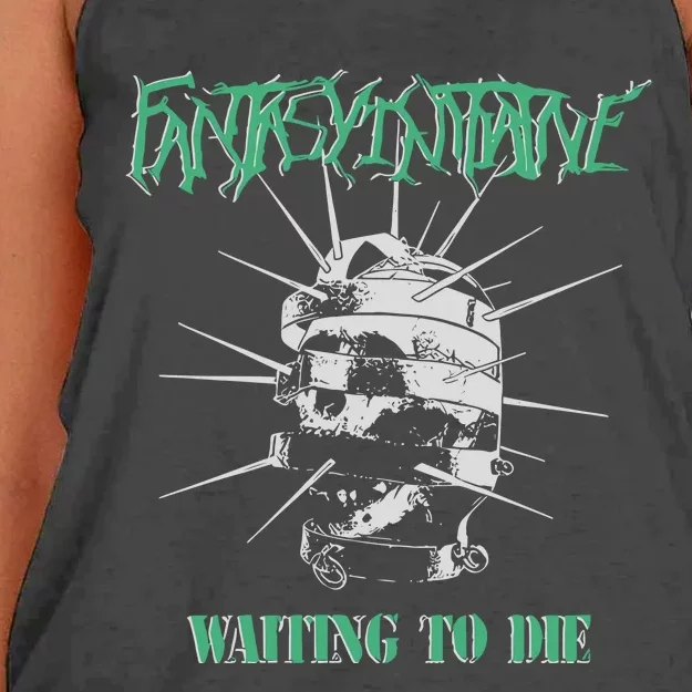 Fantasyinitiative Skull Cage Waiting To Die Women's Knotted Racerback Tank