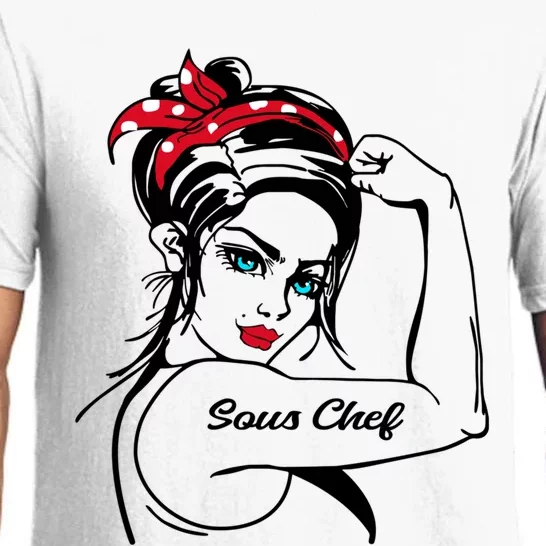 Female Sous Chef Rosie The Riveter Pin Up Gift Pajama Set