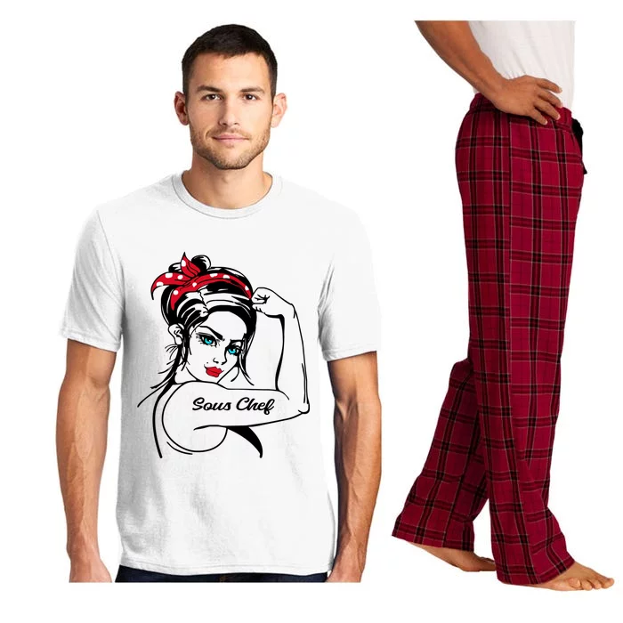 Female Sous Chef Rosie The Riveter Pin Up Gift Pajama Set