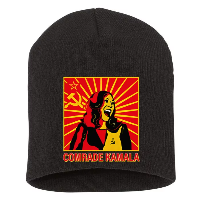 Fun Socialist Comrade Kamala Commie La Harris 2024 Kammunism Short Acrylic Beanie