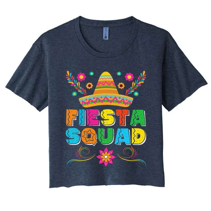 Fiesta Squad Cinco De Mayo Family Matching Mexican Sombrero Women's Crop Top Tee