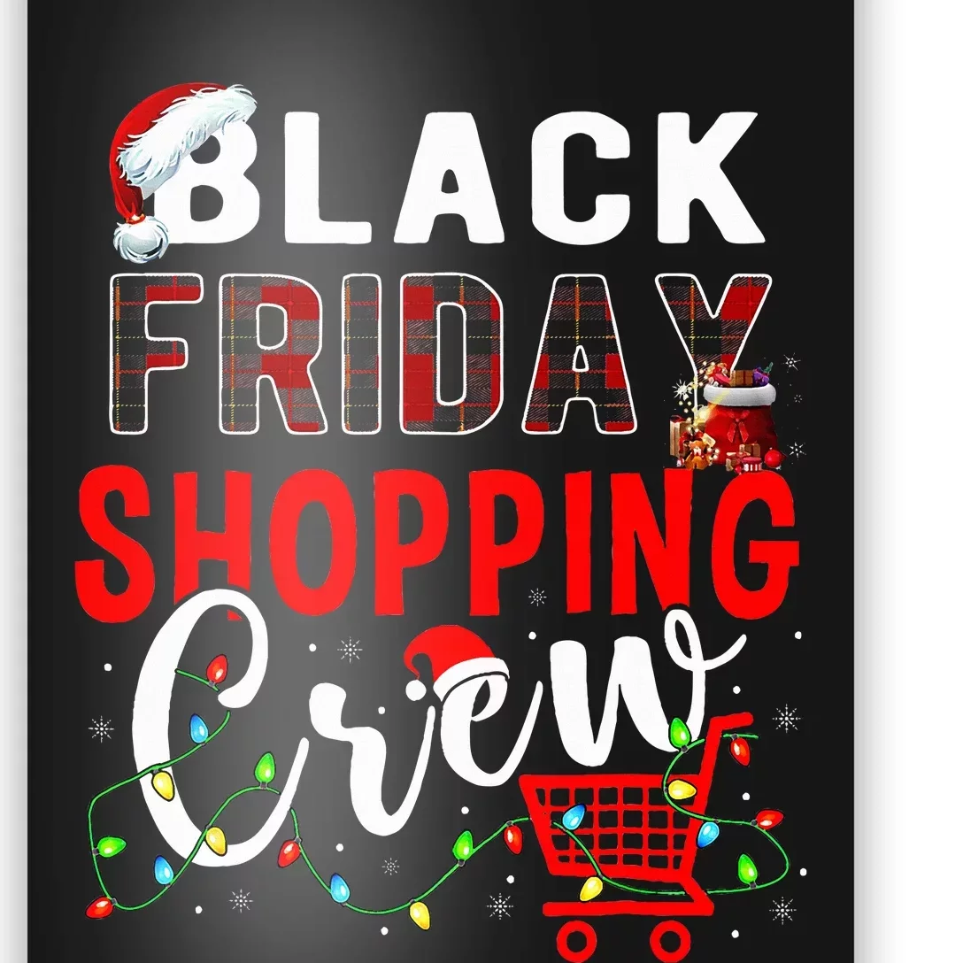 Friday Shopping Crew Xmas Lights Black Shopping Family Poster