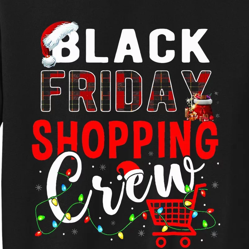 Friday Shopping Crew Xmas Lights Black Shopping Family Tall Sweatshirt