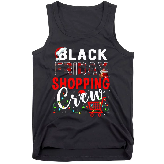 Friday Shopping Crew Xmas Lights Black Shopping Family Tank Top