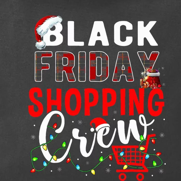 Friday Shopping Crew Xmas Lights Black Shopping Family Zip Tote Bag