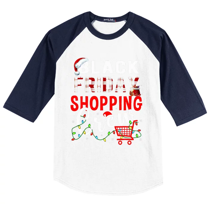 Friday Shopping Crew Xmas Lights Black Shopping Family Baseball Sleeve Shirt