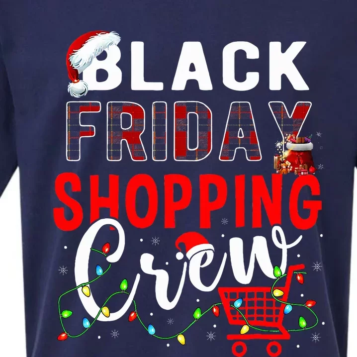 Friday Shopping Crew Xmas Lights Black Shopping Family Sueded Cloud Jersey T-Shirt