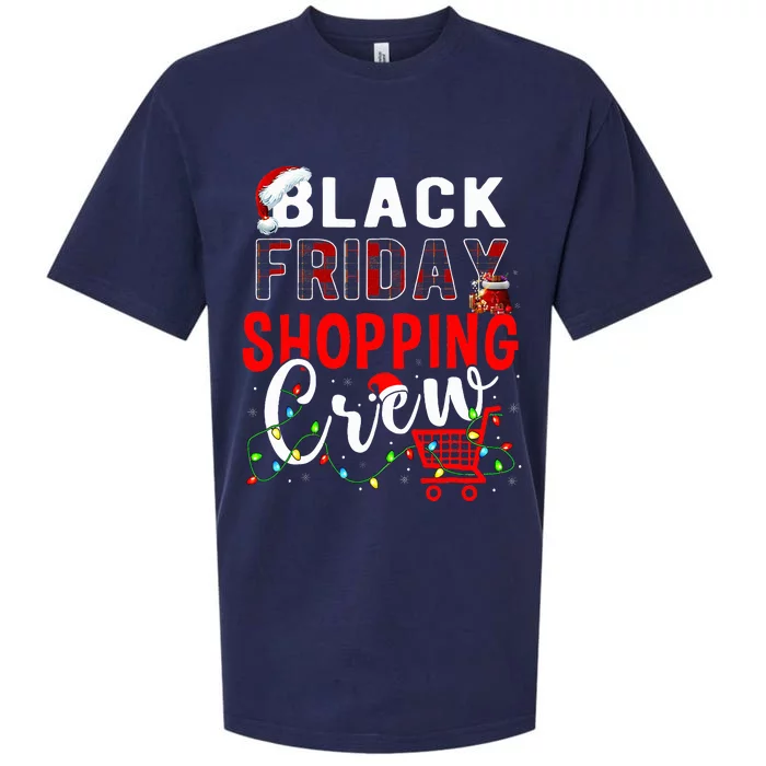 Friday Shopping Crew Xmas Lights Black Shopping Family Sueded Cloud Jersey T-Shirt