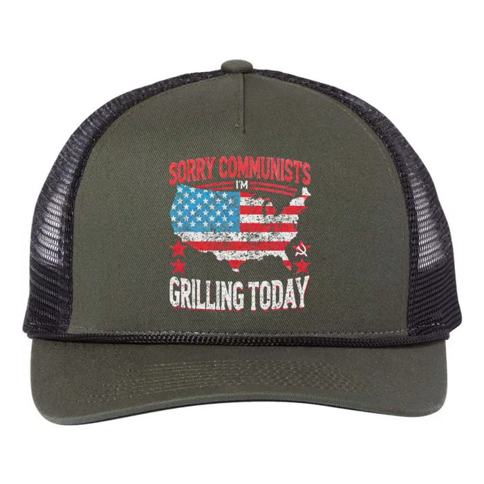 Funny Sorry Communists IM Grilling Today Retro Rope Trucker Hat Cap