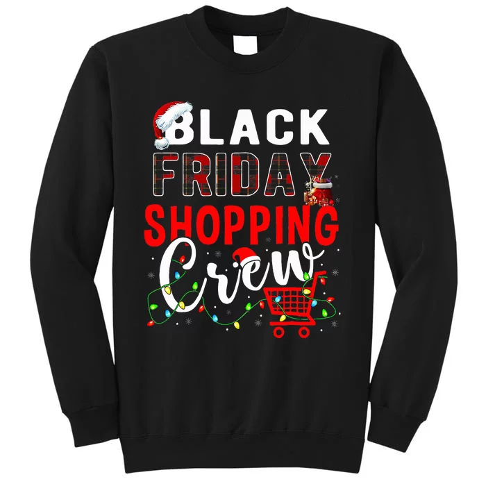 Friday Shopping Crew Xmas Lights Black Shopping Family Sweatshirt