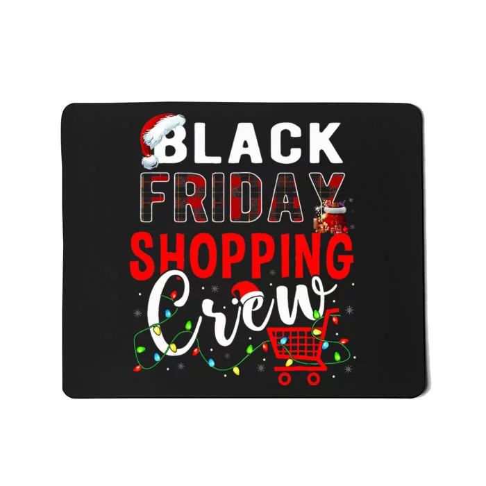 Friday Shopping Crew Xmas Lights Black Shopping Family Mousepad