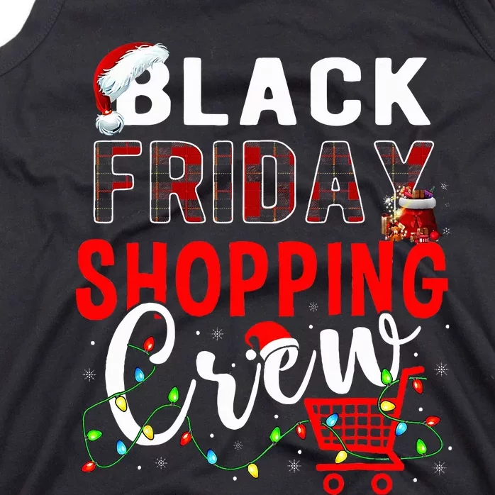 Friday Shopping Crew Xmas Lights Black Shopping Family Tank Top