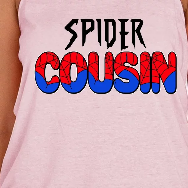 Funny Spider Cousin Matching Family Shirts Women's Knotted Racerback Tank