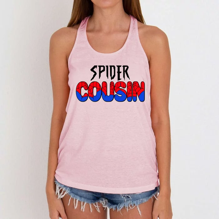 Funny Spider Cousin Matching Family Shirts Women's Knotted Racerback Tank