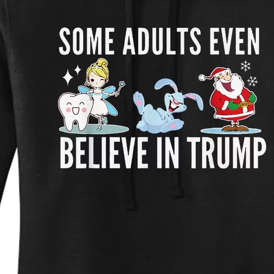 Funny Santa Clause Easter Bunny Tooth Fairy Laughing Trump Women's Pullover Hoodie