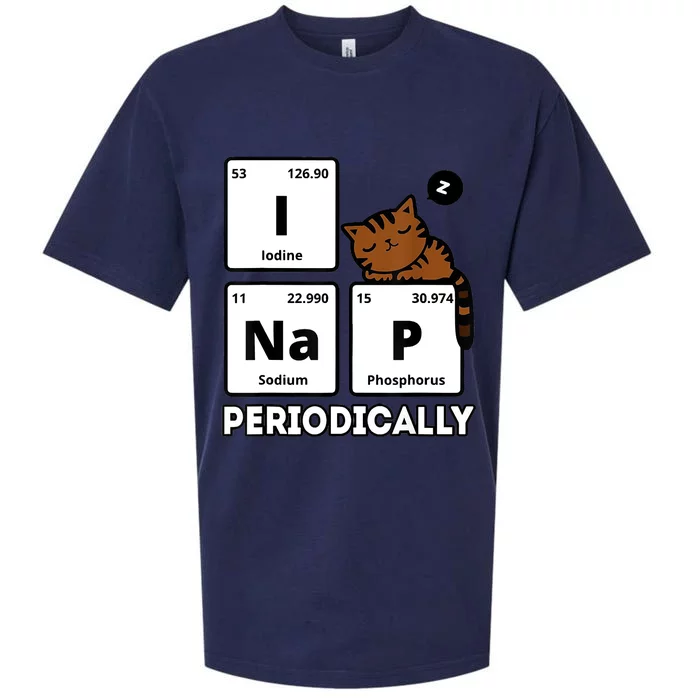 Funny Science Cat I Nap Periodically Cats Lovers Chemistry Sueded Cloud Jersey T-Shirt