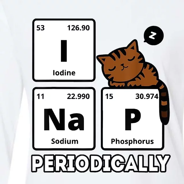 Funny Science Cat I Nap Periodically Cats Lovers Chemistry Womens Cotton Relaxed Long Sleeve T-Shirt