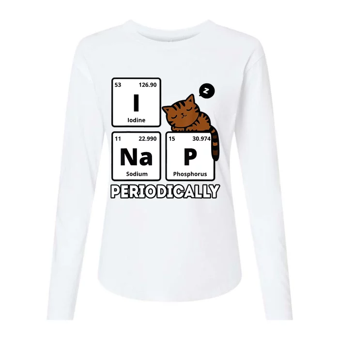 Funny Science Cat I Nap Periodically Cats Lovers Chemistry Womens Cotton Relaxed Long Sleeve T-Shirt