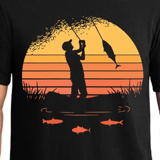 Fisherman Sunset Catching A Fish & View Beneath The Water Pajama Set