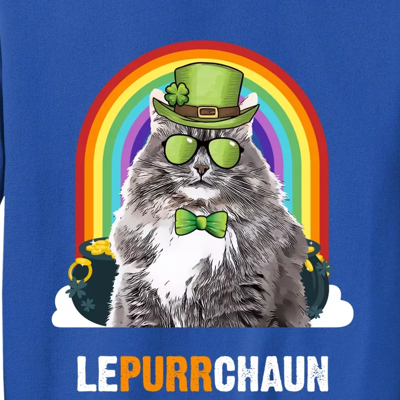 Funny Siberian Cat Lepurrchaun St Patricks Day Gift Tall Sweatshirt