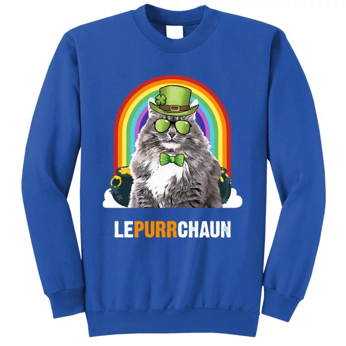 Funny Siberian Cat Lepurrchaun St Patricks Day Gift Tall Sweatshirt