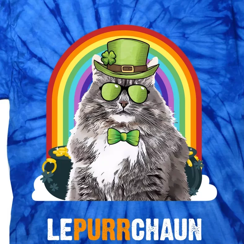 Funny Siberian Cat Lepurrchaun St Patricks Day Gift Tie-Dye T-Shirt