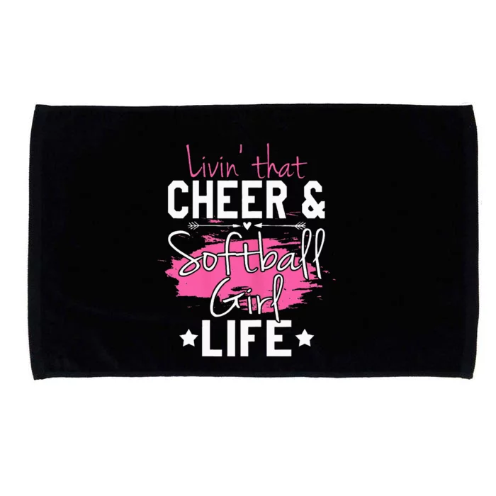 Funny Softball Cheer Lover Graphic Women Cheerleader Microfiber Hand Towel