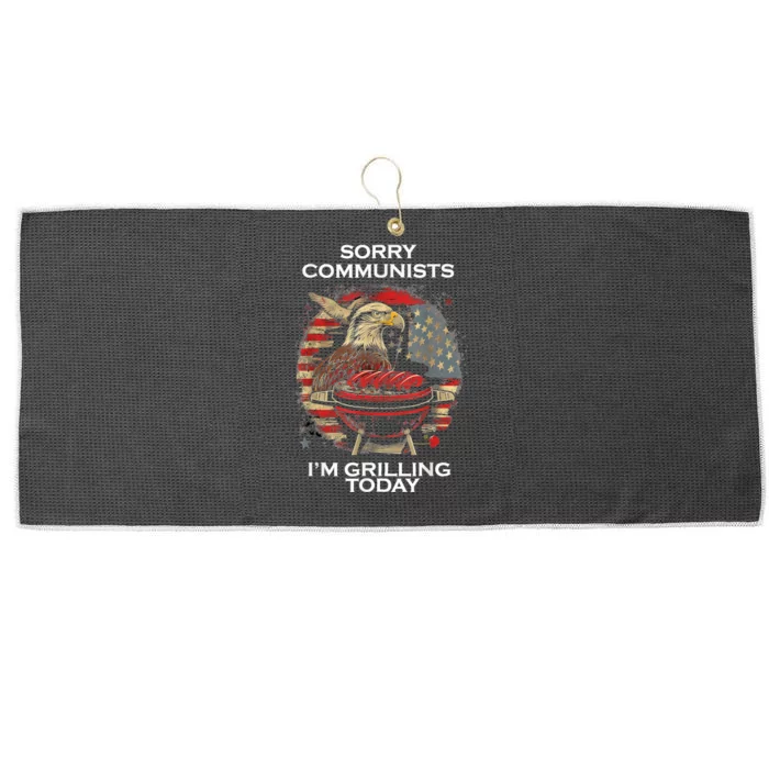 Funny Sorry Communists Im Grilling Today Large Microfiber Waffle Golf Towel