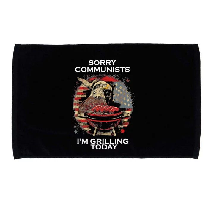 Funny Sorry Communists Im Grilling Today Microfiber Hand Towel