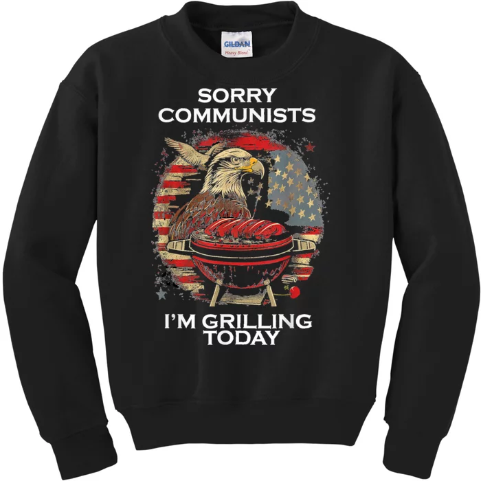 Funny Sorry Communists Im Grilling Today Kids Sweatshirt