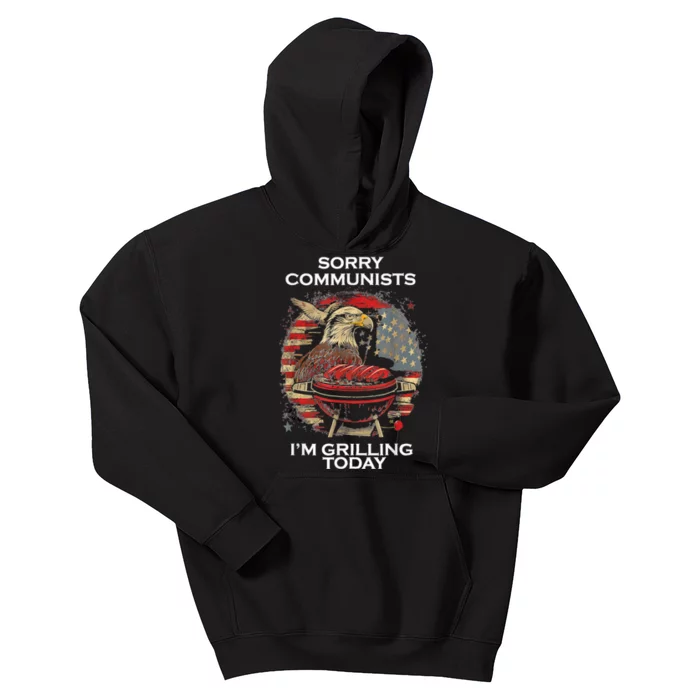 Funny Sorry Communists Im Grilling Today Kids Hoodie