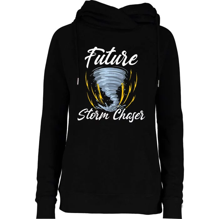 Future Storm Chaser Meteorologist Meteorology Womens Funnel Neck Pullover Hood