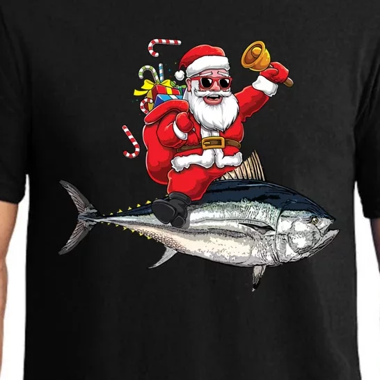 Funny Santa Claus Tuna Fish Fisherman Gift Pajama Set