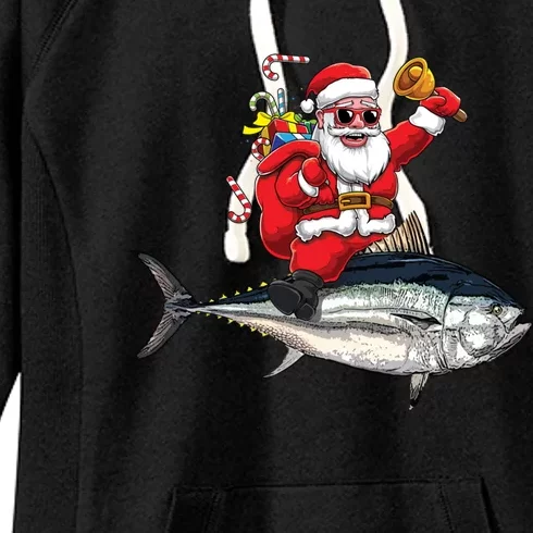 Funny Santa Claus Tuna Fish Fisherman Gift Women's Fleece Hoodie