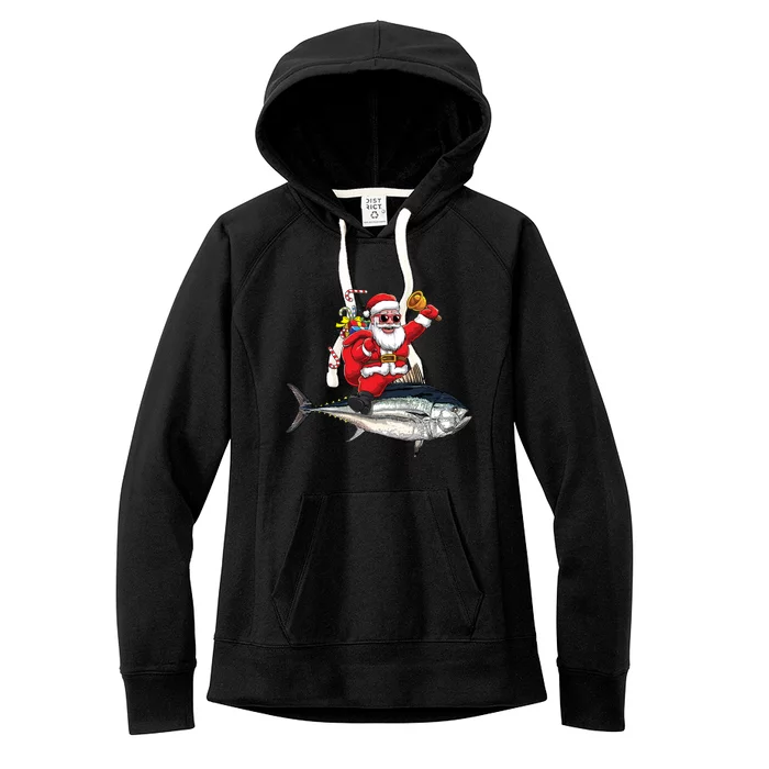 Funny Santa Claus Tuna Fish Fisherman Gift Women's Fleece Hoodie