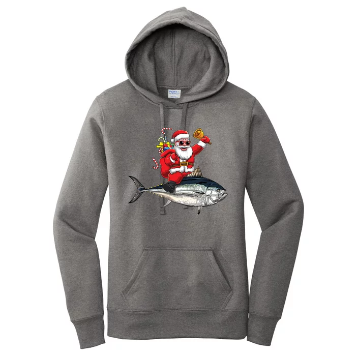 Funny Santa Claus Tuna Fish Fisherman Gift Women's Pullover Hoodie