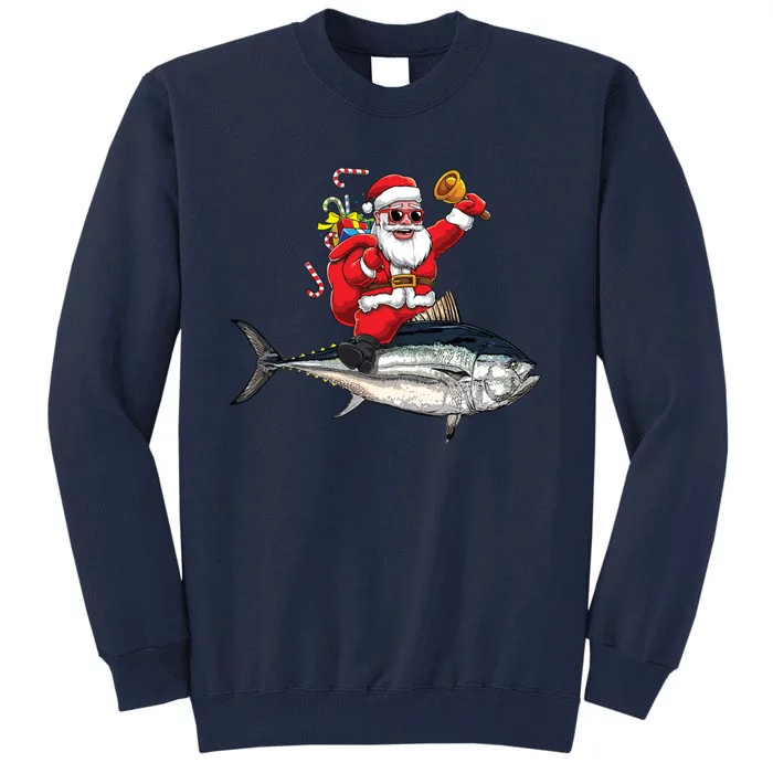 Funny Santa Claus Tuna Fish Fisherman Gift Tall Sweatshirt