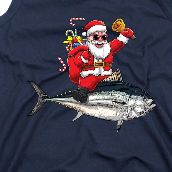 Funny Santa Claus Tuna Fish Fisherman Gift Tank Top