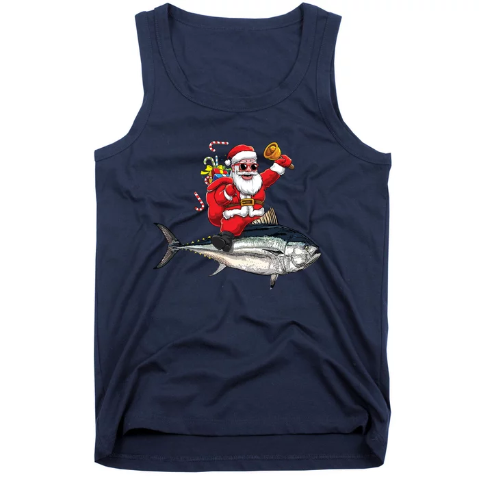 Funny Santa Claus Tuna Fish Fisherman Gift Tank Top