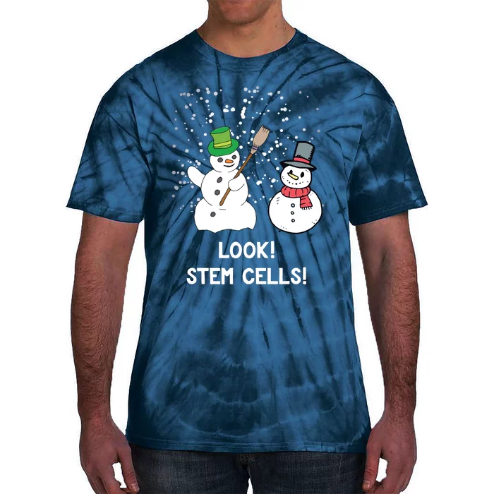 Funny Snowman Christmas Science Xmas Biology Snow Stem Cells Tie-Dye T-Shirt