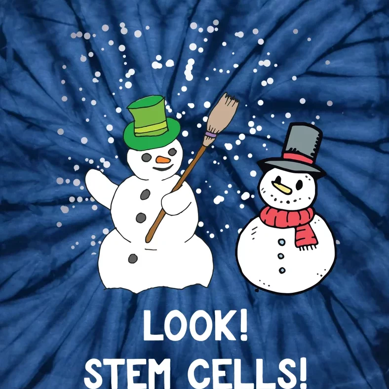 Funny Snowman Christmas Science Xmas Biology Snow Stem Cells Tie-Dye T-Shirt