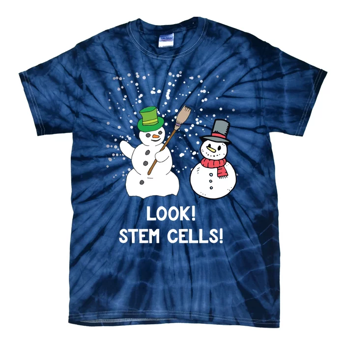 Funny Snowman Christmas Science Xmas Biology Snow Stem Cells Tie-Dye T-Shirt