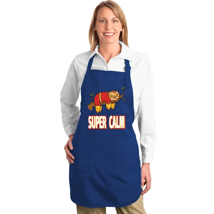 Faultier Super Calm Sloth Nope Not Today Hero Hel Cool Gift Full-Length Apron With Pocket